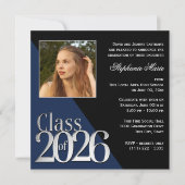 Klas van 2026 Zilveren Grad Blauw met Foto Kaart (Voorkant)