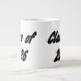 Klas van 2026 zwart lettertype afstuderen grote koffiekop