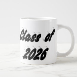 Klas van 2026 zwart lettertype afstuderen grote koffiekop