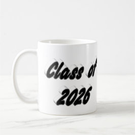 Klas van 2026 zwart lettertype afstuderen koffiemok