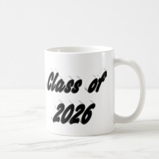Klas van 2026 zwart lettertype afstuderen koffiemok (Rechts)