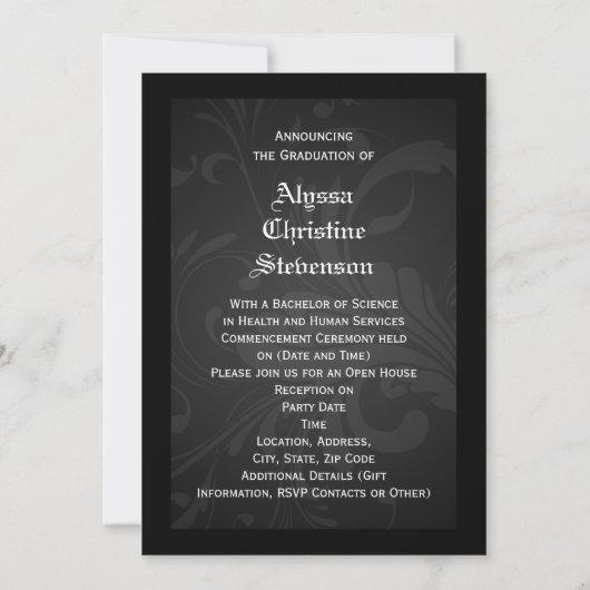 Klas van 2026 Zwarte Kwast Eerlijke Afstuderen Kaart (Achterkant)