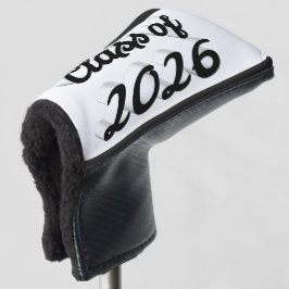 Klas van 2026 zwarte script afstudeercadeau golfheadcover
