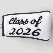 Klas van 2026 zwarte script afstudeercadeau golfheadcover (Voorkant)