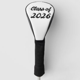 Klas van 2026 zwarte script afstudeercadeau golfheadcover