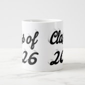 Klas van 2026 zwarte script afstudeercadeau grote koffiekop (Voorkant)