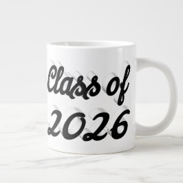 Klas van 2026 zwarte script afstudeercadeau grote koffiekop