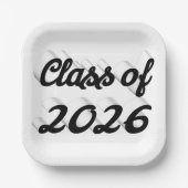 Klas van 2026 zwarte script afstudeerproduct papieren bordje (Voorkant)