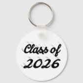 Klas van 2026 zwarte script afstudeertekst sleutelhanger (Achterkant)