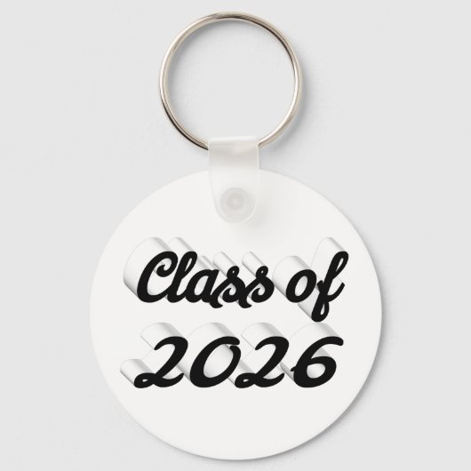 Klas van 2026 zwarte script afstudeertekst sleutelhanger (Achterkant)
