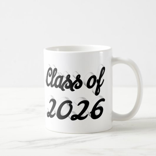 Klas van 2026 zwarte script afstuderen koffiemok (Rechts)