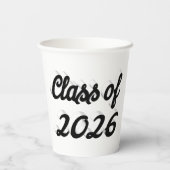 Klas van 2026 zwarte script afstuderen papieren bekers (Achterkant)