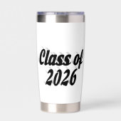 Klas van 2026 zwarte tekst afstuderen geïsoleerde drinkbeker (Achterkant)