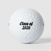 Klas van 2026 zwarte tekst afstuderen golfballen (Voorkant)