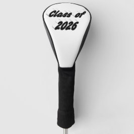 Klas van 2026 zwarte typografie  afstuderen  golfheadcover