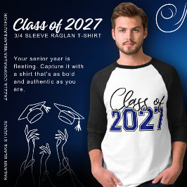 Klas van 2027 3/4 mouw Raglan T-shirt