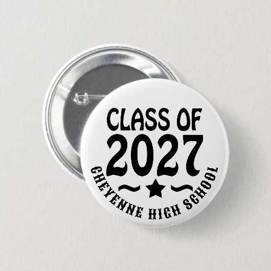 Klas van 2027 afstudeerceremonie ronde button 5,7 cm (Voorkant /achterkant)