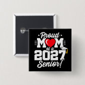 Klas van 2027 Afstudeerders Hart Trots Moeder Vierkante Button 5,1 Cm (Voorkant /achterkant)