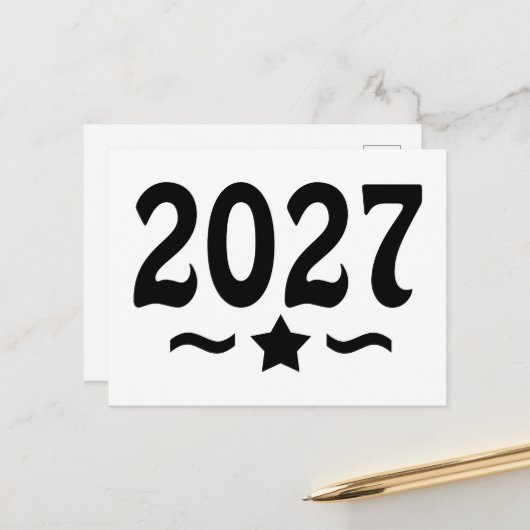 Klas van 2027 Afstuderen Briefkaart (Voorkant / Achterkant in situ)