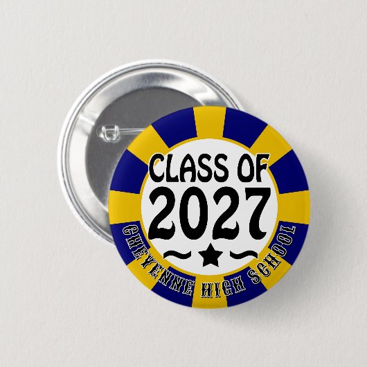 Klas van 2027 Afstuderen Ronde Button 5,7 Cm (Voorkant /achterkant)
