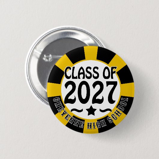 Klas van 2027 Afstuderen Ronde Button 5,7 Cm (Voorkant /achterkant)