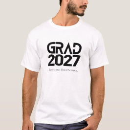 Klas van 2027 Afstuderen Zwart Wit Minimalistisch T-shirt
