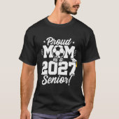 Klas van 2027 Afstuderende voetbal moeder trots T-shirt (Voorkant)