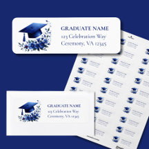 Klas van 2027 Blauwe Afstudeer Retouradres Labels