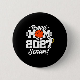 Klas van 2027 eindexamenjaar basketbal trotse moed ronde button 5,7 cm