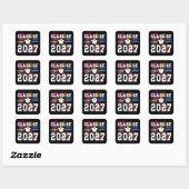 Klas van 2027 eindexamenjaar vierkante sticker (Vel)