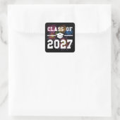 Klas van 2027 eindexamenjaar vierkante sticker (Tas)