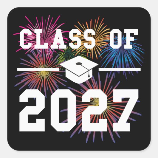 Klas van 2027 eindexamenjaar vierkante sticker (Voorkant)