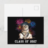 Klas van 2027 kattenliefhebber briefkaart (Voorkant / Achterkant)