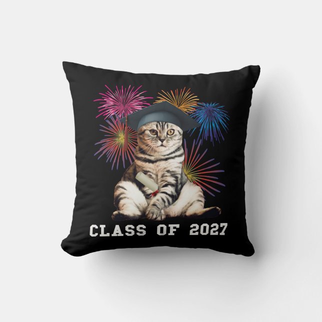 Klas van 2027 Kattenliefhebber Kussen (Voorkant)