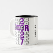 Klas van 2027 Senior Tweekleurige Mok (Voorkant links)