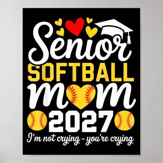Klas van 2027 softbal moeder senior afstuderen poster (Voorkant)