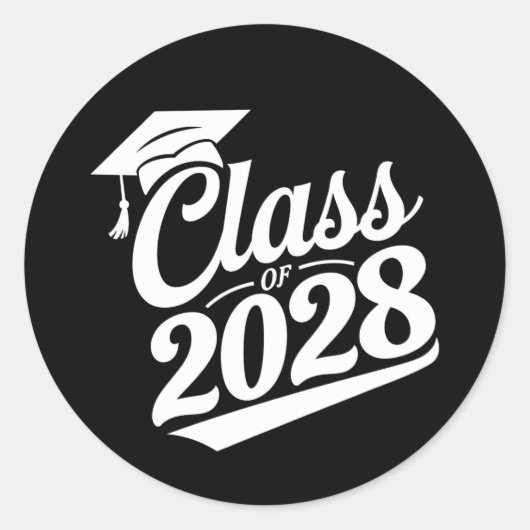 Klas van 2028 Trots Afgestudeerde Afstuderen Ronde Sticker (Voorkant)