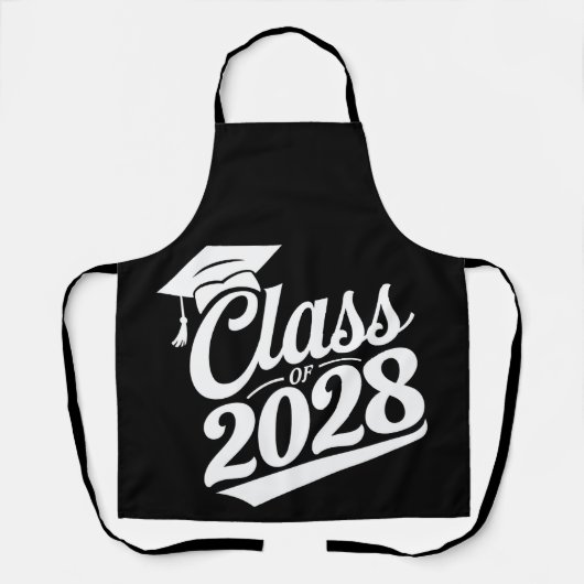 Klas van 2028 Trots Afgestudeerde Afstuderen Schort (Voorkant)