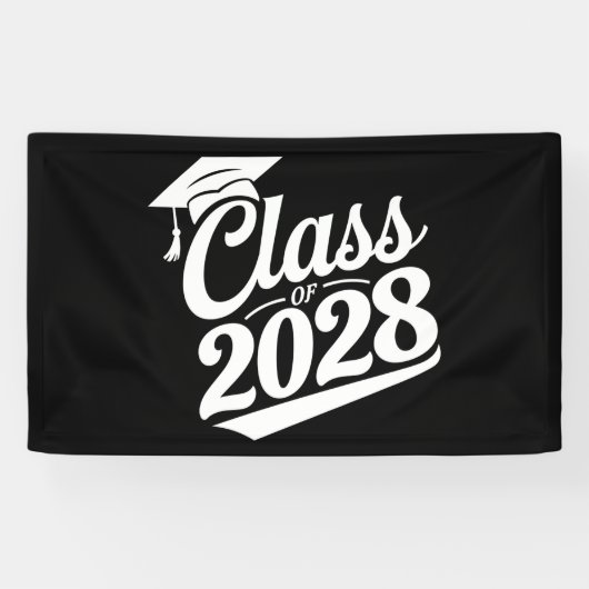 Klas van 2028 Trots Afgestudeerde Afstuderen Spandoek (Horizontaal)