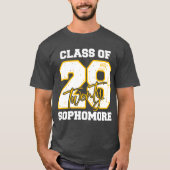 Klas van 2028 tweedejaars middelbare school terug t-shirt (Voorkant)