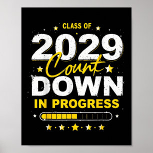 Klas van 2029 Telt Af Afstuderen Leuk Eerste Dag V Poster