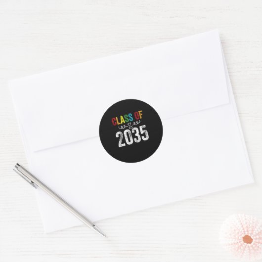 Klas van 2035 ronde sticker (Envelop)