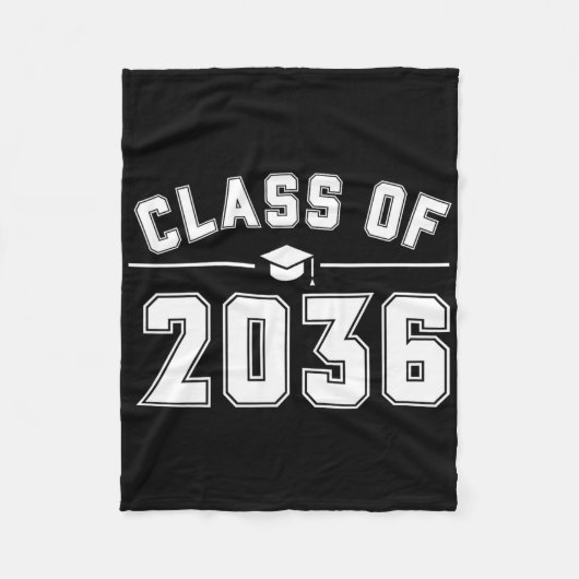 Klas van 2036 Groei Met Mij Eerste Dag Van School Fleece Deken (Voorkant)