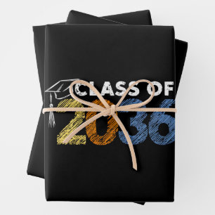 Klas van 2036 Groei Met Mij Eerste Dag Van School Inpakpapier Vel