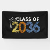 Klas van 2036 Groei Met Mij Eerste Dag Van School Spandoek (Horizontaal)