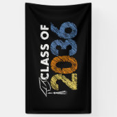 Klas van 2036 Groei Met Mij Eerste Dag Van School Spandoek (Verticaal)