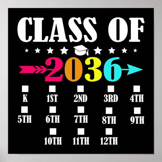 Klas van 2036 kleuterschool eerste dag 12e klas poster (Voorkant)
