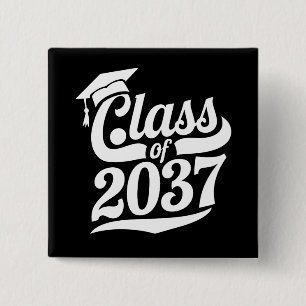 Klas Van 2037 Groei Met Mee Trotse Afgestudeerde Vierkante Button 5,1 Cm