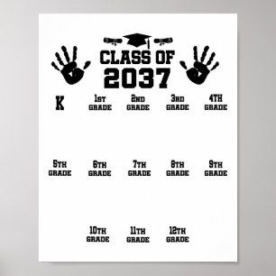 Klas van 2037 Groei Met Mij Handafdruk Pre-k 12e L Poster