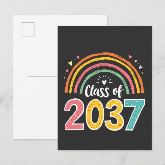 Klas van 2037 Kleuterschool Afstudeer School  Aankondigingskaart (Voorkant / Achterkant)